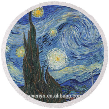 Abstract art of the night star sky pattern round beach towel RBT-073